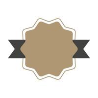 Premium Quality shape badge starburst icon sticker, sunburst of banner and label on white background with dark gray ribbon. Element design for diploma, certificate, attestation vector