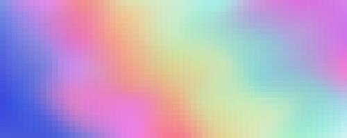 Pixel square rainbow pattern. Abstract gradient mosaic background. Grid texture. Color geometric seamless holographic print vector