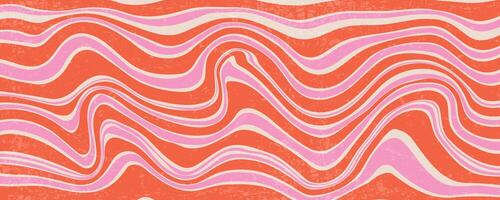 Groovy swirl wavy background. Psychedelic retro abstract pattern. Textured liquid graphic. 70s colored hippy curvy print. Vintage Y2k summer playful trendy wallpaper. vector