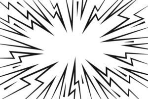Comic thunder effect on white background. Cartoon lightning and flash power lines. Anime graphic of burst. Abstract electric energy and explosion vector