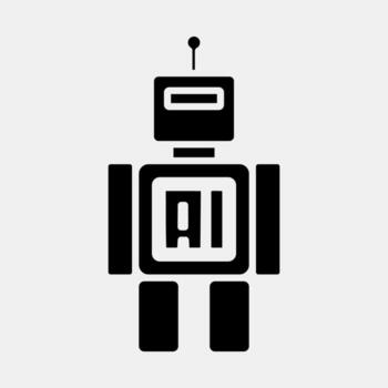 Icon robot. Artificial intelligence elements. Icon in glyph style. vector