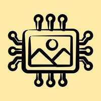 Icon ai image. Artificial intelligence elements. Icon in hand drawn style. vector