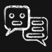 Icon chat bot. Artificial intelligence elements. Icon in chalk style. vector