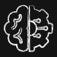 Icon machine learning. Artificial intelligence elements. Icon in chalk style. vector