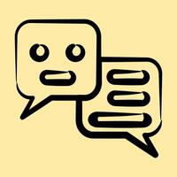 Icon chat bot. Artificial intelligence elements. Icon in hand drawn style. vector
