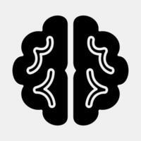 Icon brain. Artificial intelligence elements. Icon in glyph style. vector