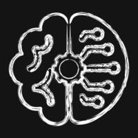Icon artificial intelligence. Artificial intelligence elements. Icon in chalk style. vector