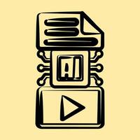 Icon text to . Artificial intelligence elements. Icon in hand drawn style. vector