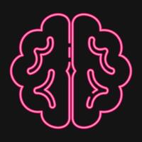 Icon brain. Artificial intelligence elements. Icon in neon style. vector