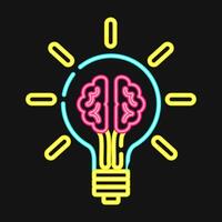 Icon idea. Artificial intelligence elements. Icon in neon style. vector