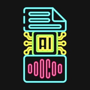 icono habla a texto. artificial inteligencia elementos. icono en neón estilo. vector