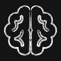 Icon brain. Artificial intelligence elements. Icon in chalk style. vector