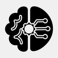 Icon artificial intelligence. Artificial intelligence elements. Icon in glyph style. vector