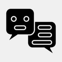 Icon chat bot. Artificial intelligence elements. Icon in glyph style. vector