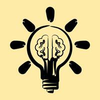 Icon idea. Artificial intelligence elements. Icon in hand drawn style. vector