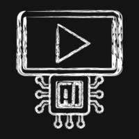 Icon ai . Artificial intelligence elements. Icon in chalk style. vector