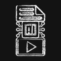 Icon text to . Artificial intelligence elements. Icon in chalk style. vector
