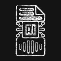 Icon speech to text. Artificial intelligence elements. Icon in chalk style. vector