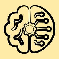 Icon artificial intelligence. Artificial intelligence elements. Icon in hand drawn style. vector