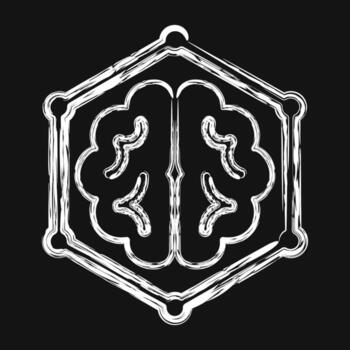 Icon deep learning. Artificial intelligence elements. Icon in chalk style. vector