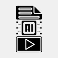 Icon text to . Artificial intelligence elements. Icon in glyph style. vector