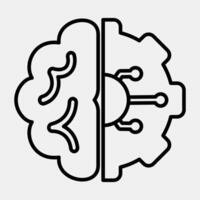 Icon machine learning. Artificial intelligence elements. Icon in line style. vector