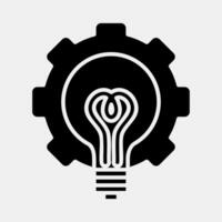 Icon brain storm. Artificial intelligence elements. Icon in glyph style. vector