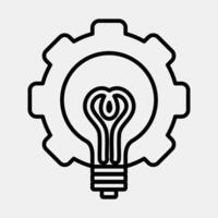Icon brain storm. Artificial intelligence elements. Icon in line style. vector