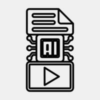 Icon text to . Artificial intelligence elements. Icon in line style. vector