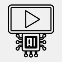 Icon ai . Artificial intelligence elements. Icon in line style. vector