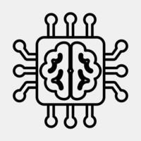Icon artificial brain. Artificial intelligence elements. Icon in line style. vector