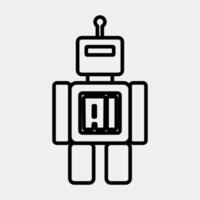 Icon robot. Artificial intelligence elements. Icon in line style. vector