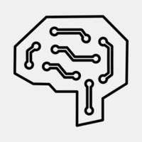 Icon digital brain. Artificial intelligence elements. Icon in line style. vector