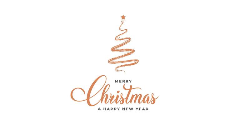 Merry Christmas and Happy New Year Background Christmas Tree Branches decoration. Merry Christmas Calligraphic Lettering illustration
