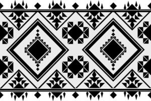 A black and white tribal pattern with geometric shapes vector