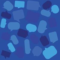 Blue speech bubbles on a blue background vector