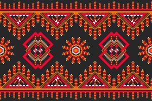 Ethnic pattern with red, orange and yellow colors vector