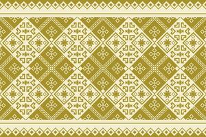 An ethnic pattern in gold and white vector