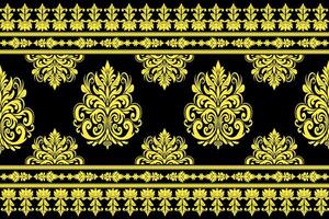 Golden Ornamental Seamless Pattern with Vintage Floral Design and Geometric Elements for Elegant Wallpaper and Decorative Frames vector