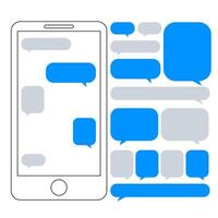 Smartphone with speech bubbles and text bubbles vector