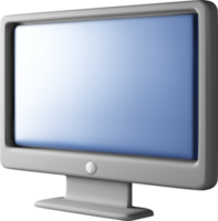 3d black PC monitor with empty screen png