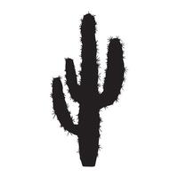 A cactus is shown in black and white on a white background vector