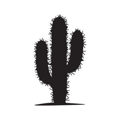 A cactus plant is shown in black and white