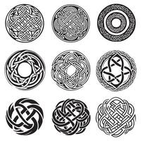 Celtic knot patterns in various designs vector