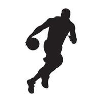 Basketball player silhouette on white background vector