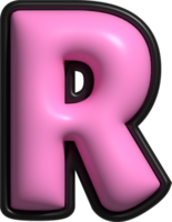 A pink letter r with a black background png