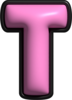 A pink letter t on a black background png