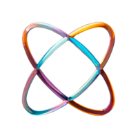 3D chrome element in Y2K style, isolated background, liquid holographic metal. Colorful geometric design made of colored circles. png
