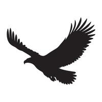 The silhouette showcases a majestic eagle in mid-flight, its wings fully extended in a powerful display vector