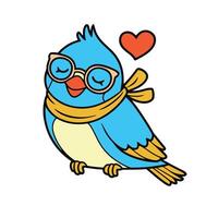 A cute bird icon, with a small, chubby body, a sweet expression, and delicate feathers, cheerful colors that evoke a sense of joy and whimsy vector